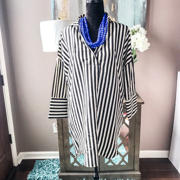 FAVLUV 3/4 Sleeve Striped Tunic Top - Picture 2 of 3